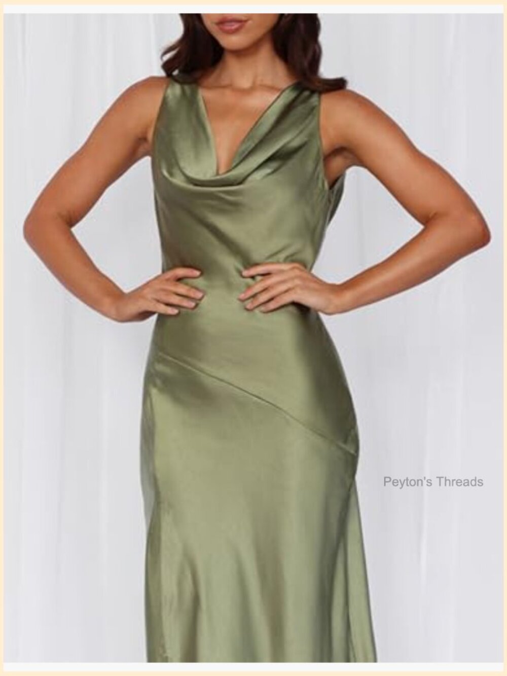 Sleeveless Satin Cowl Neck Backless Maxi Dress for Wedding Guest - Picture 3 of 7